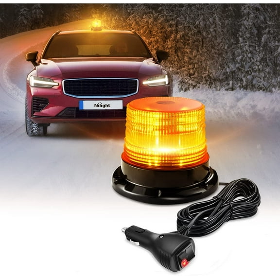 Nilight 40LED Strobe Beacon Light Forklift Truck Rooftop Amber Emergency Warning for Forklift Truck Tractor Golf Carts UTV Car Bus