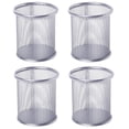 thumbnail image 7 of Sylvtty 4Pcs Desk Simple Practical Round Grid Metal Pen Holder Container Storage Box, 7 of 7