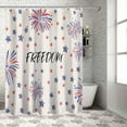 thumbnail image 4 of 4th of July Shower Curtain Star Fireworks Memorial Patriotic Shower Curtains for Bathroom Decor Independence Day Patriotic Liberty Blue Red Bath Curtains Sets Waterproof Small Stall 36" x 72", 4 of 6
