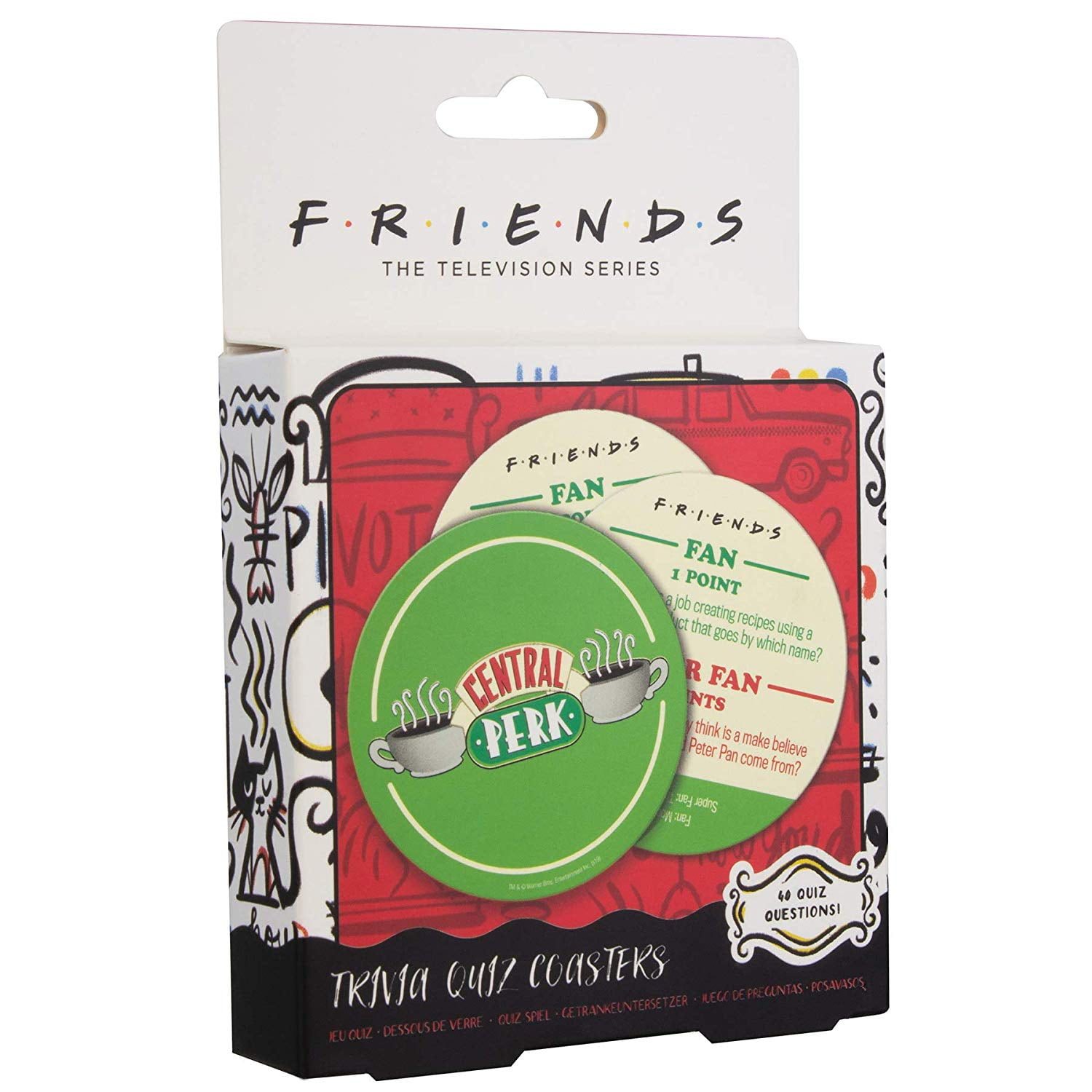  Puluole Friends Coasters for Drinks,Friends TV Show Merchandise,Funny  Coasters Set with Coaster Holder,Bamboo Coasters for Coffee Table,Friends  TV Show Décor/Gifts(6 PCS) : Home & Kitchen