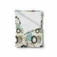 thumbnail image 2 of Vintage Soft Flannel Fleece Throw Blanket, Abstract Pattern of Old Fashioned Exotic Flowers Retro Revival Blossoms, Cozy Plush for Indoor and Outdoor Use, 60" x 80", Seafoam Brown Green, by Ambesonne, 2 of 6