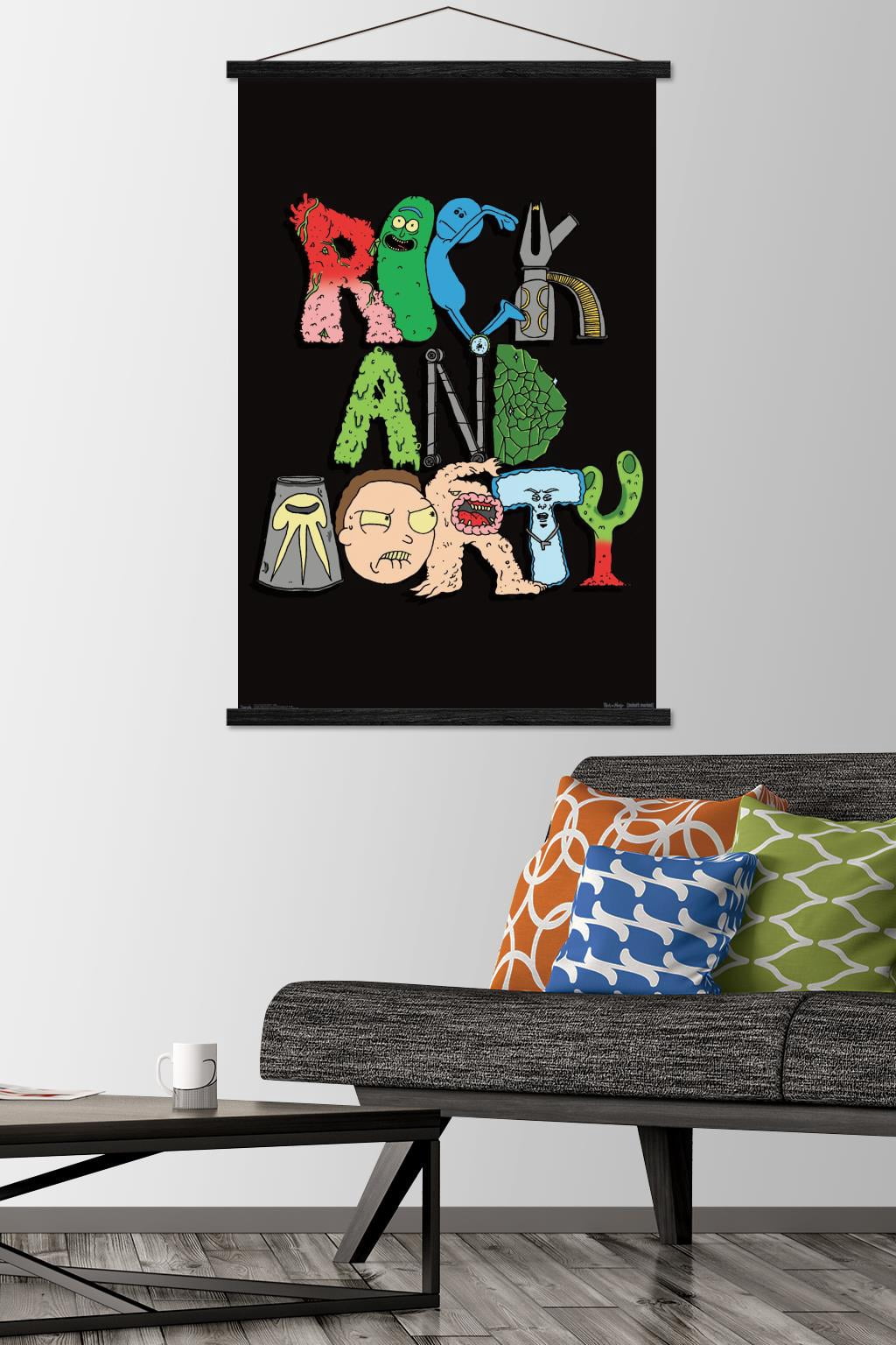 Rick And Morty - Sign Wall Poster with Wooden Magnetic Frame, 22.375" x 34"