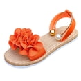 thumbnail image 2 of CQONEPT Bohemian Sandals For Women Flower Sandals Ankle Strap Open Toe Wide Width Arch Support Sandals Dressy Flat Beach Casual Shoes Orange 42, 2 of 6