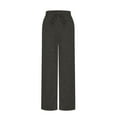 thumbnail image 7 of Wide Leg Pants for Womens High Waisted Drawstring Elastic Waist Trousers Put On Strech Sweatpants Tummy Control Athletic-Fit Sweatpant Bussiness Office Work Pants with Pockets, 7 of 7