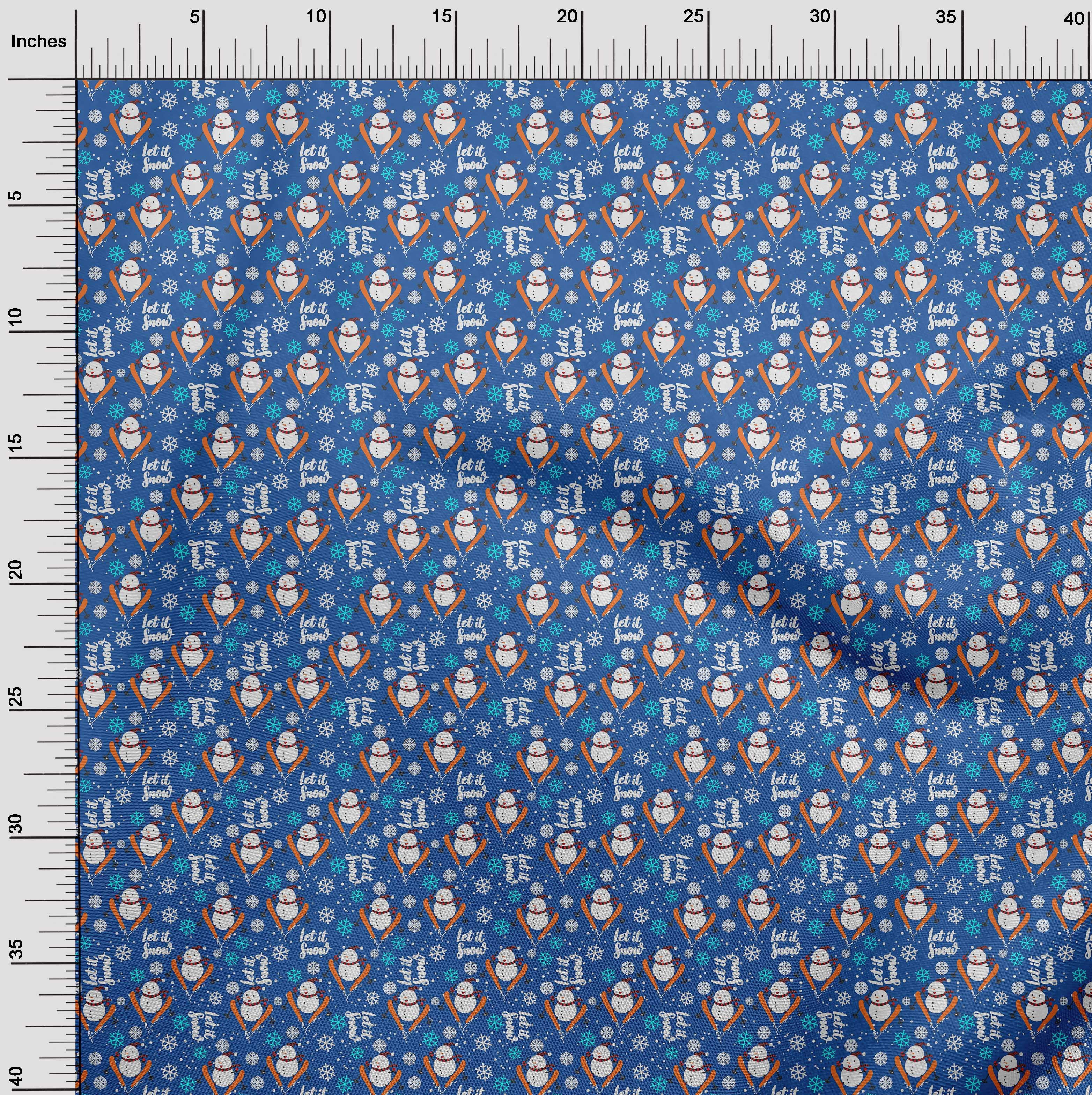 oneOone Cotton Jersey Blue Fabric Christmas Dress Material Fabric Print Fabric By The Yard 58 Inch Wide