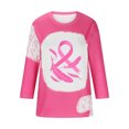 thumbnail image 4 of TKLPEHG Womens Breast Cancer Shirts 3/4 Sleeve Tops Pink Ribbon Graphic Tee Casual Round Neck Casual Fall Clothes (Z02_Pink,XL), 4 of 4