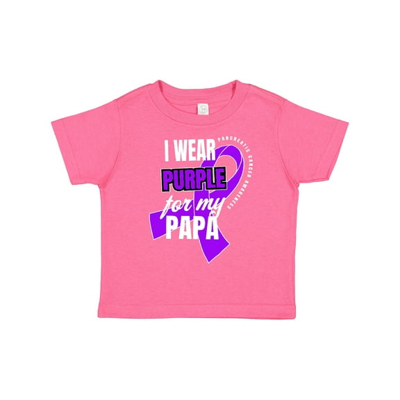Inktastic I Wear Purple for My Papa Pancreatic Cancer Awareness Boys or Girls Toddler T-Shirt