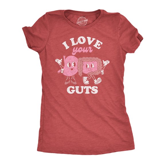 Womens Funny T Shirts I Love Your Guts Valentines Day Graphic Tee for Ladies Womens Graphic Tees
