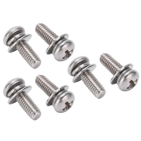 LAFGUR Screws Bolts Nuts,Screws With Stainless Washers,100Pcs Cross Pan Head Screws With Flat Washers 304 Stainless Steel Tapping Screws Bolts Nuts