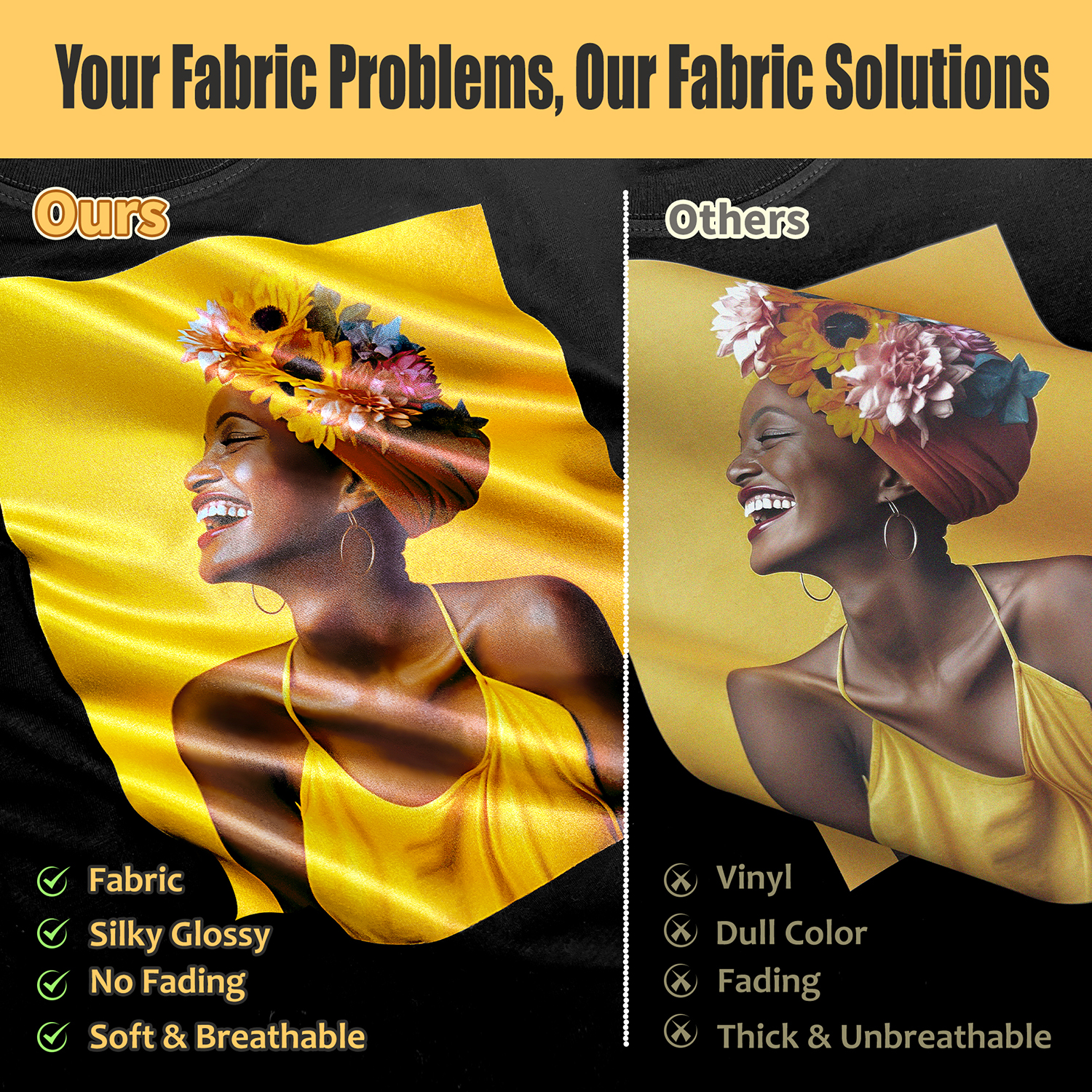 TransOurDream CoCo Tru-Sublimation HTV for Dark Fabric and Cotton 8.5x11"(Vivid Sublimation Paper 30 Sheets & CoCo Fabric Sublimatoin Vinyl 10 Sheets for Shirts/Bag/Hat/Pillow/Canvas)