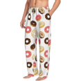 thumbnail image 3 of Mens Pajama Pants - Soft Sleep & Lounge Pants for Men, Donut Print White Polka Dots Cuteness Casual PJ Bottoms Pants with Pockets, 3 of 5