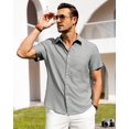 thumbnail image 2 of Camisa Alimens & Gentle Linen de manga corta para hombre - Gris claro, 2 of 5