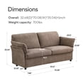 thumbnail image 4 of HD JUNTUNKOR 70" Modern Loveseat Sofa with Pillow Arms, Comfy Upholstered Sofa with Cushion & Turned Wooden Legs for Living Room, Bedroom, Apartment, Camel, 4 of 10