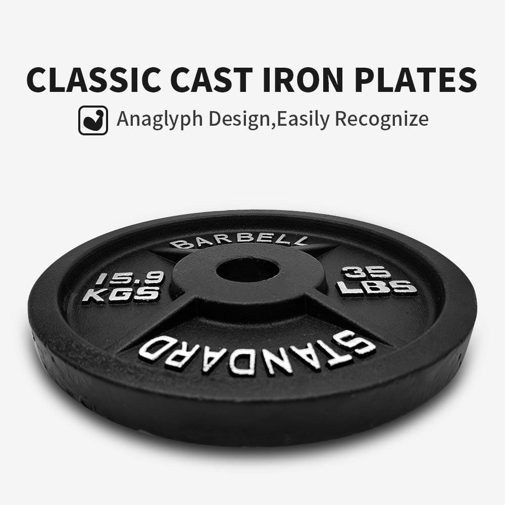 Barbell Weight Plates 2 Inch Hole Solid Cast Iron Barbell Weight Plates