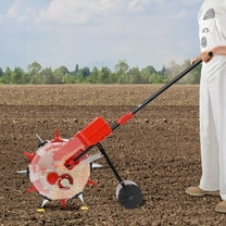 Walk-Behind Row Crop Planter Spreader Manual Seeder Hand-Push Roller Seeder for Garden