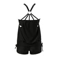 thumbnail image 4 of Two Piece Women'sTankini Swimsuits Blouson Swim Tank Top with Strappy Top And Pocketed Swim Bottoms/Black2/S, 4 of 5