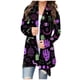 thumbnail image 2 of Women's Fashion Casual Halloween Print Medium Length Cardigan Jacket Coat, 2 of 5