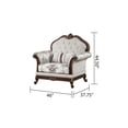thumbnail image 4 of JERFIT Traditional Ivory Upholstered Accent Chair with Button Tufting and Floral Design for Living Room, Bedroom, 4 of 5