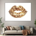 thumbnail image 6 of Mudket Gold Lips Canvas Wall Art, Framed Glam Wall Decor for Bedroom Bathroom, Trendy Fashion Wall Art for Women, Ready to Hang - 12"L x 8"W, 6 of 9