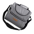 thumbnail image 3 of Bolsa de almuerzo para niños Bolsa de almuerzo aislada Bolsillos con cremallera Bolsa de comida térmica para niñas Niños Adultos Hombres Mujeres Oficina Escuela Gris, 3 of 10