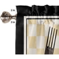 thumbnail image 5 of 63 Inch Long Tier Curtains for Kitchen, Kitchen Retro Tableware Yellow Plaid Bathroom Window Curtains Rod Pocket Short Curtains Window Treatment Tiers for Living Room Farmhouse 2 Panels, 5 of 5
