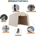 thumbnail image 2 of EastVita 7x10 FT Portable Outdoor Storage Shed with 2 Roll-Up Zipper Doors Vents Khaki, 2 of 7