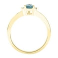 thumbnail image 2 of SZUL Women's Pear Shaped Aquamarine and Diamond Classic Band in 10K Yellow Gold, 2 of 5