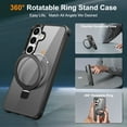 thumbnail image 4 of Dteck Magnetic for Samsung Galaxy S25+ / S25 Plus Case with Screen Protector Camera Lens Cover, Compatible with MagSafe, Military Grade Drop Ring Holder Translucent Slim Hard Back Soft Edge,Black, 4 of 9