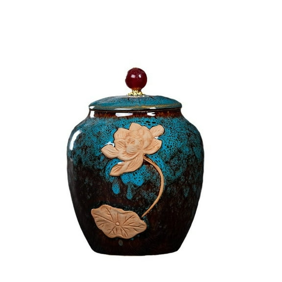 Ceramic storage container, Chinese vintage porcelain, sealed storage tea caddy, for tea and coffee