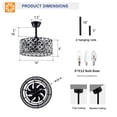 thumbnail image 2 of 18'' Crystal Cage Ceiling Fan with Light,Remote Control Quiet Motor Fans,Indoor Crystal Chandelier Ceiling Fan for Bedroom,Living,Dinning,Kids Room(Bulbs Not Included), 2 of 10