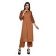 thumbnail image 2 of Moomaya Cotton Slub Bell Sleeve Kurta Palazzo Sets For Women Ethnic Clothing, 2 of 5