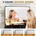 thumbnail image 3 of COMHOMA Makeup Vanity Desk with Mirror and Lights, Vanity Table and Chair Set with 5 Drawers and Charging Station, Black, 3 of 8