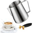 thumbnail image 1 of Worbic Milk Frothing Pitcher Complete Set,20oz Stainless Steel Milk Steaming Pitcher with Milk Frother Handheld Battery Operated Electric Foam Maker, 1 of 8