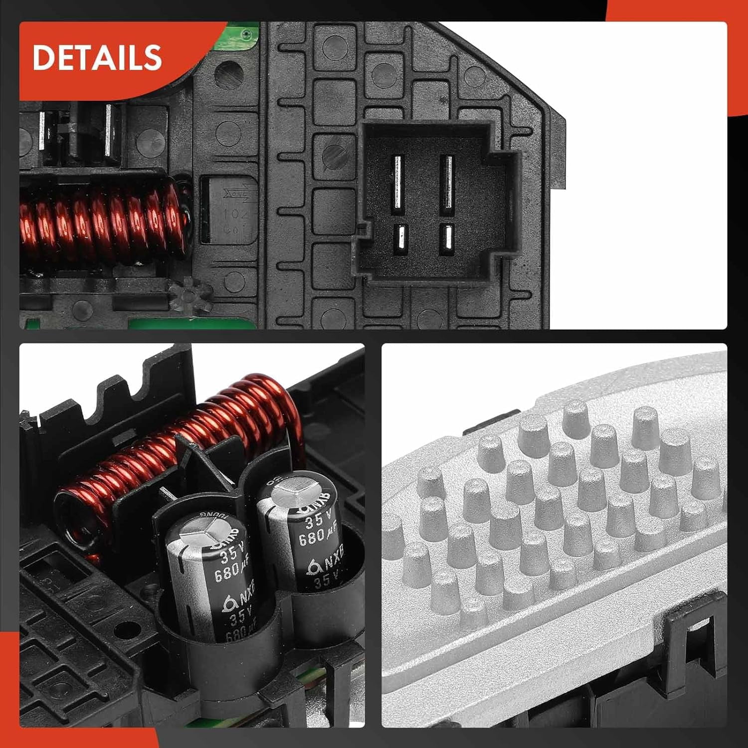 A-Premium HVAC Blower Motor Resistor Compatible with Porsche Cayenne 2011-2018 Volkswagen Touareg 2011-2017 Front