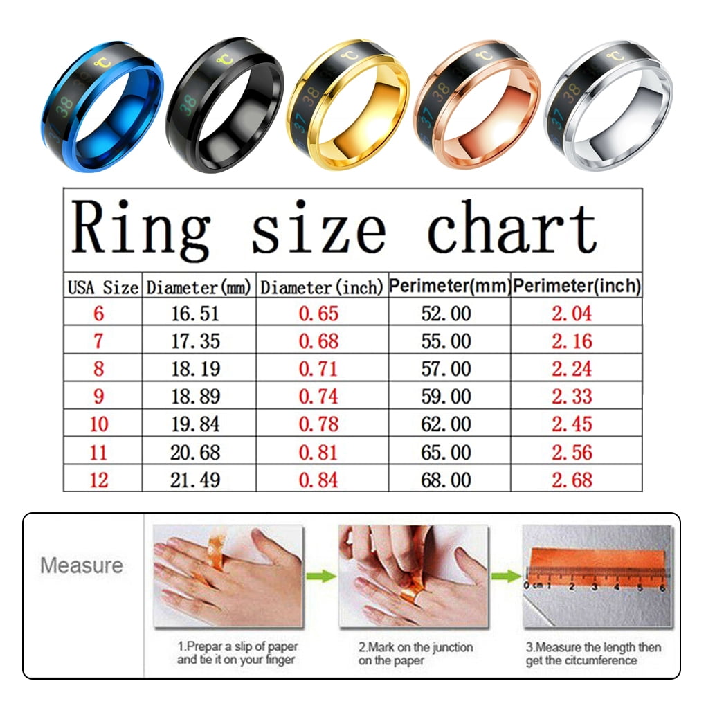 Temperature Ring Steel Emotion Mood Rings Couple Intelligent