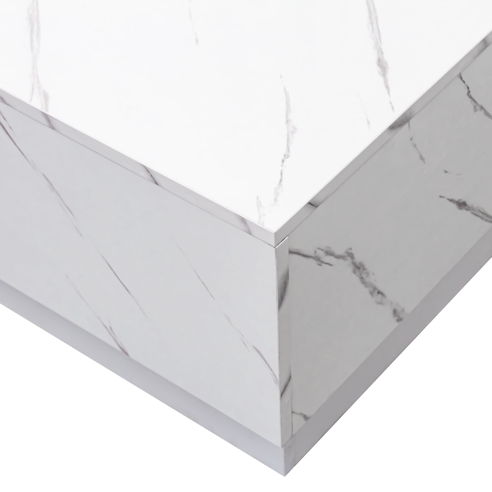 Coffee Table with Sliding Tabletop Hidden Storage Compartment Extendable, White