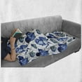 thumbnail image 6 of Watercolor Soft Flannel Fleece Throw Blanket, Hand Drawn Roses and Leaves Abstract Floral Blooming Nature Theme, Cozy Plush for Indoor and Outdoor Use, 60" x 80", Violet Blue Slate Blue, by Ambesonne, 6 of 6