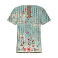 thumbnail image 4 of Wycnly Womens Blouses and Tops Dressy Fashion Going out Loose Fit Comfy Lightweight Ladies Tshirts Summer Floral V-Neck Short Sleeve Cute Tees Tops Mint Green XXL, 4 of 5