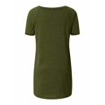 thumbnail image 2 of Jinqian T-shirt Manches Courtes Femme Grande Taille Tops Casual V Tunique Col Rond Chemisier, 2 of 3