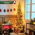 thumbnail image 2 of Costway 7ft Pre-lit PVC Artificial & Pine Needles Half Christmas Tree w/ 150  Lights, 2 of 10