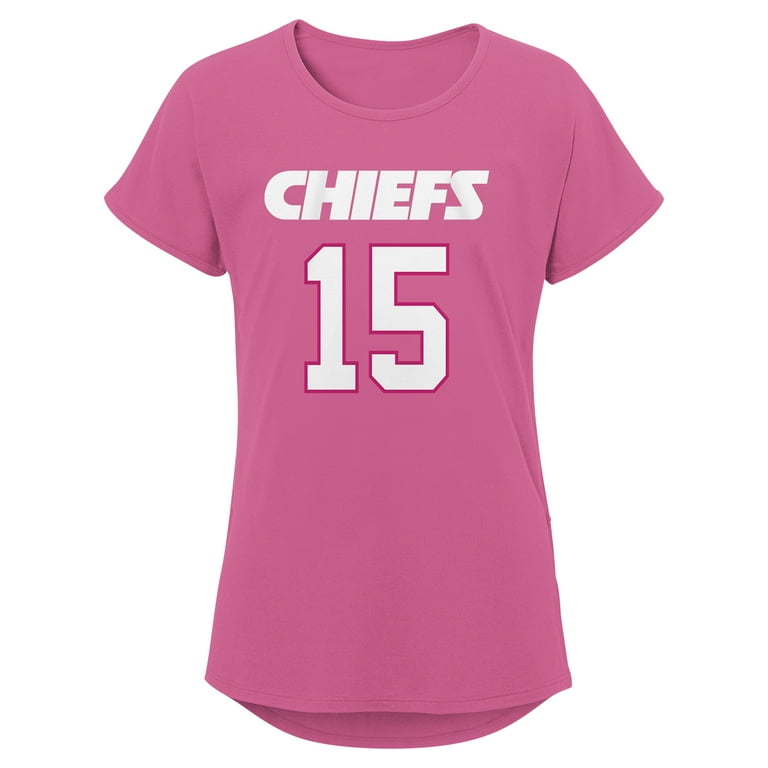 Girls Youth Patrick Mahomes Pink Kansas City Chiefs Player Name Number T Shirt Walmart