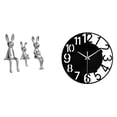 thumbnail image 1 of Escultura de centro de mesa con reloj de pared silencioso de acrílico para decoración moderna de hogar, oficina, hotel, baño, estantería, gabinete., 1 of 8