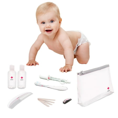 12pc American Red Cross Baby Toiletry Travel Kit Grooming Healthcare TSA 3-1-1