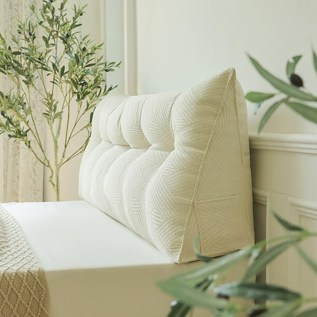 Dorm Triangular Headboard Bolster Pillow White Headboard Twin Body Pillow Large Pillow Headboard Back Pillow For Sitting In Bed 80cm Elderly Seat Cushion Sciatica Car Seat Extra Firm Seat Cushion