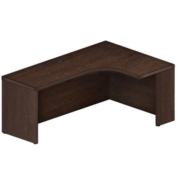 Mayline Aberdeen 72"" Right Corner Computer Desk in Mocha