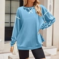 thumbnail image 2 of Ashirexll Crewneck Sweatshirts Women, Fall Sweatshirts for Women, Ladies' Oversized Sweatshirts Long Sleeve Round Neck Side Zipper Pullover Fall Trendy Clothes, 2 of 7