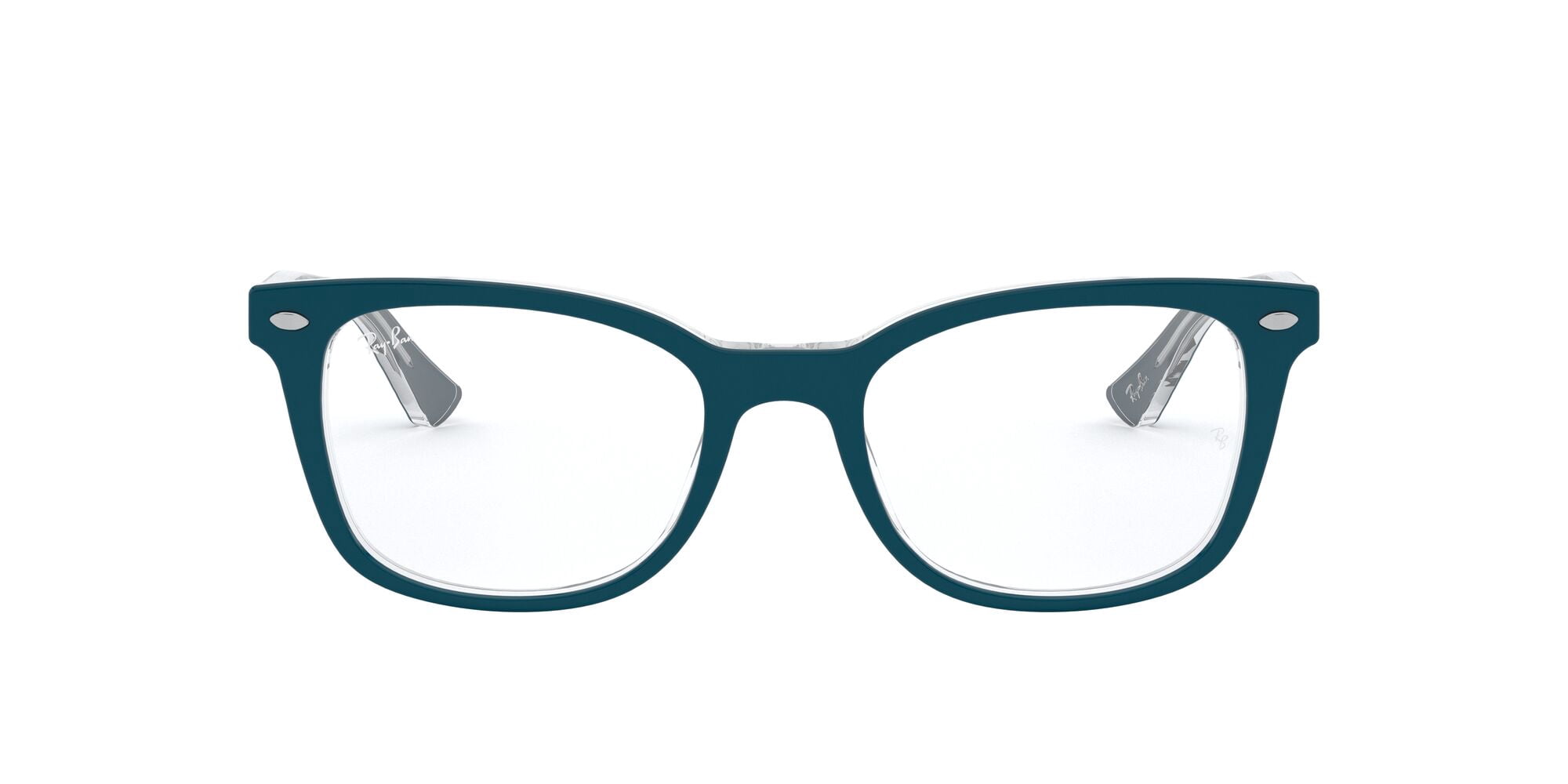 Ray-Ban RB5285 Optics Glasses, Prescription Eyeglasses with Case, Demo Lens/Turquoise On Transparent, Size 53