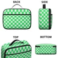 thumbnail image 3 of Green and White Checkered Pattern Insulated Lunch Bag Teens,Bento School Lunch Bag for Teens for Work,Picnic or Travel 10.6x7.7x4.3 Inches,12 Can Capacity, 3 of 6