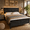 Black, variant on King Size LED Bed Frame with USB Charging Station, Industrial Platform Bed with Farmhouse Barn Door Headboard, Metal Slat Support, Noise Free, No Box Spring Needed, Brown