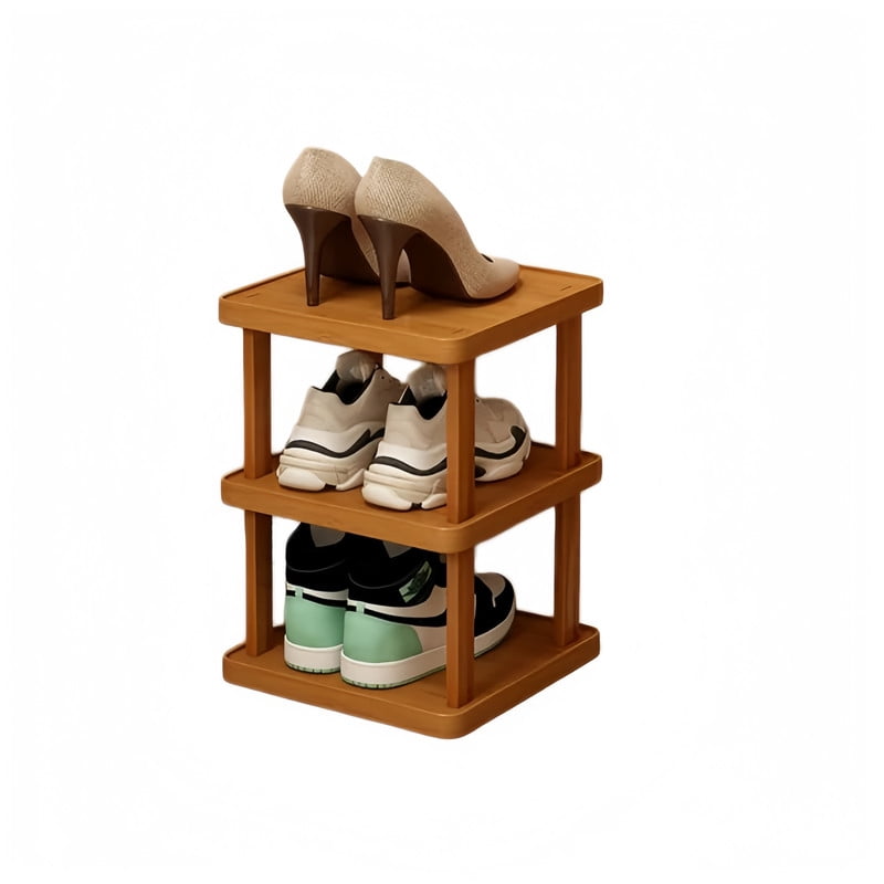 3-Tier Vertical Shoe Rack, Space Saving Corner Shoe Shelf, Tall Shoe Tower, Space Saving Narrow Shoe Organizer Display Shelf